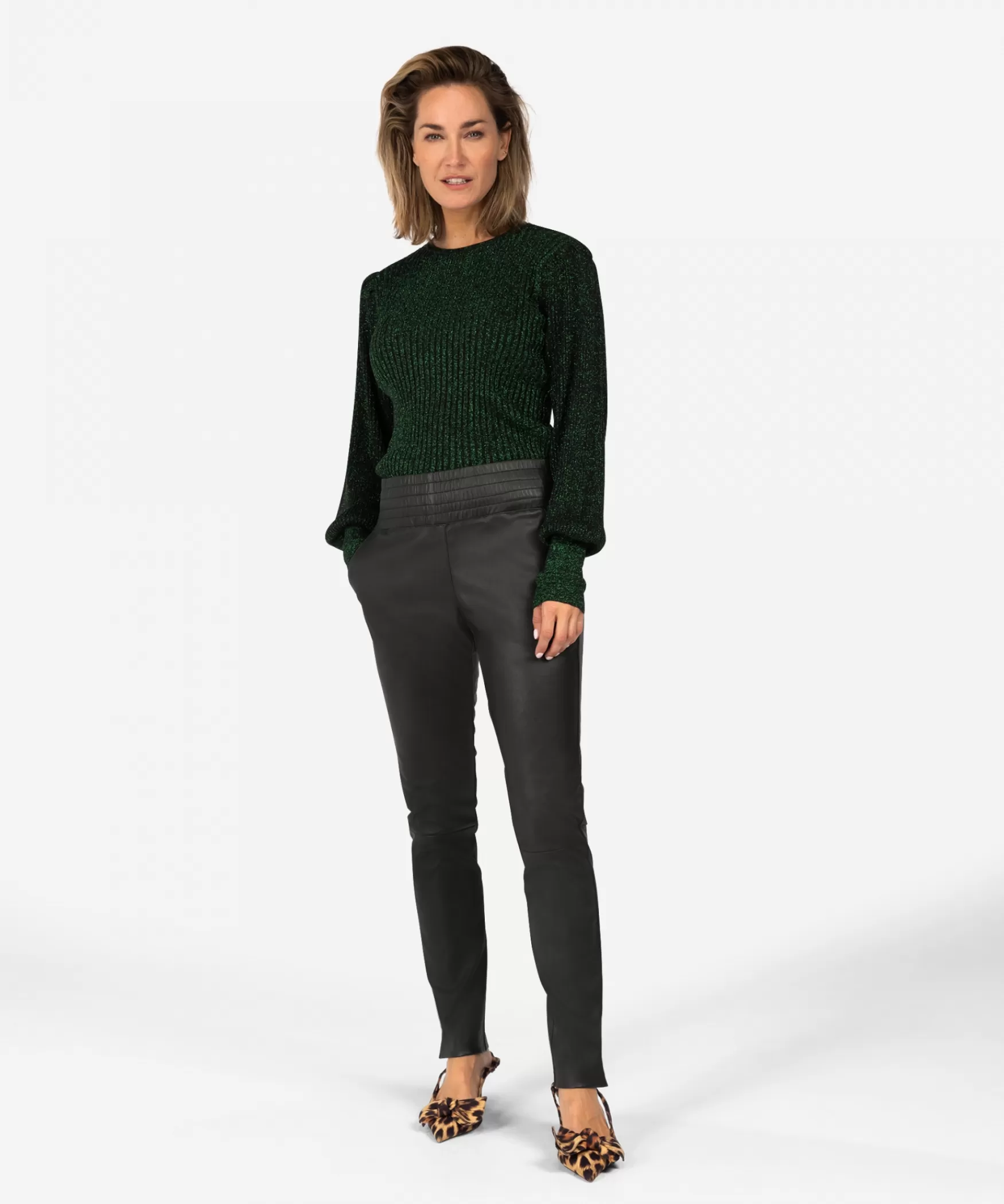 IBANA Colette | < Mid Waist | Leren Broeken