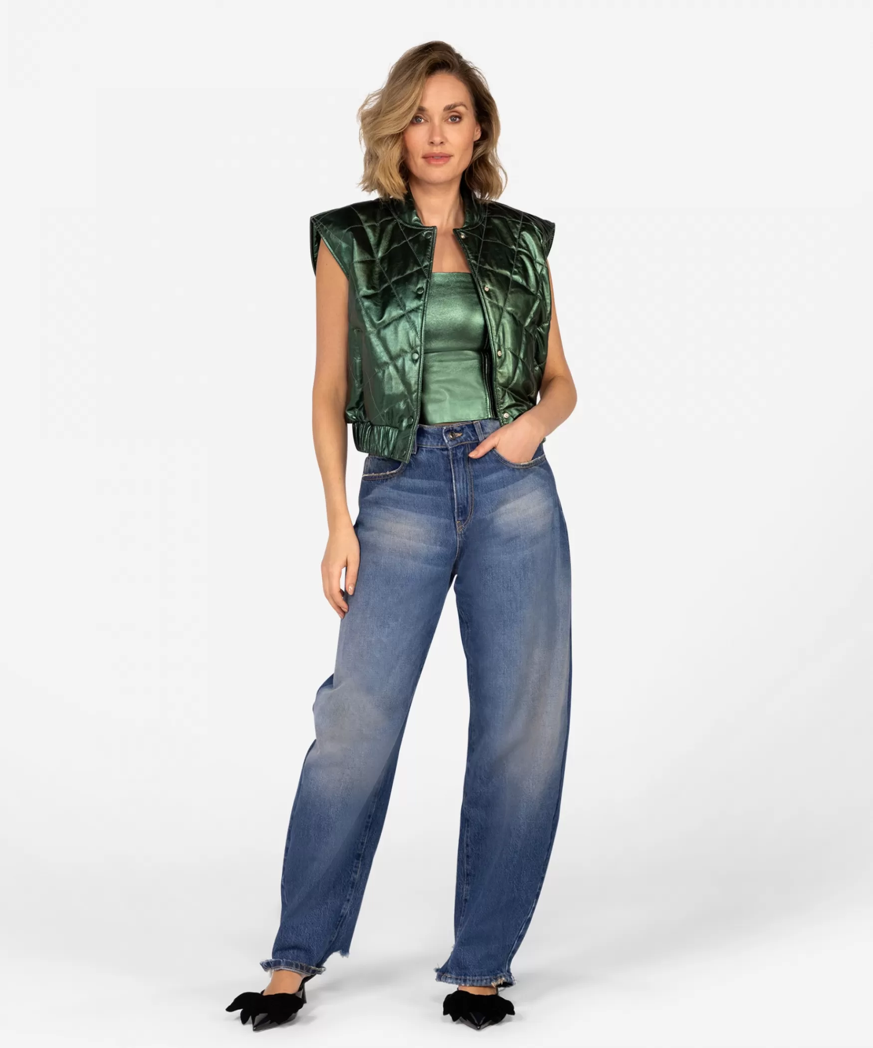 jordien_metallic__shagreen_26881.webp IBANA Jordien Metallic | Shagreen< Leren Jassen | Gilet