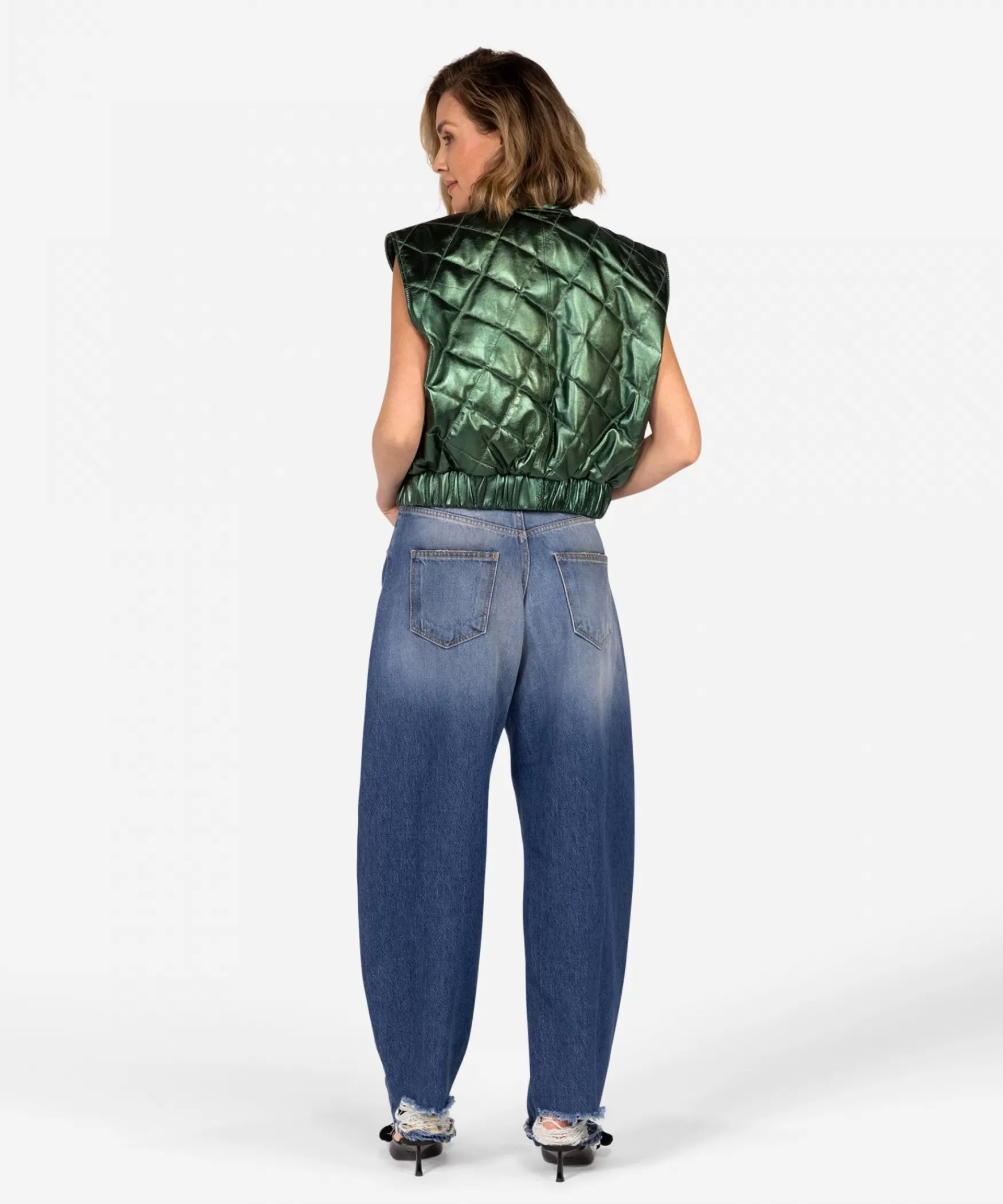 jordien_metallic__shagreen_26893.webp IBANA Jordien Metallic | Shagreen< Leren Jassen | Gilet